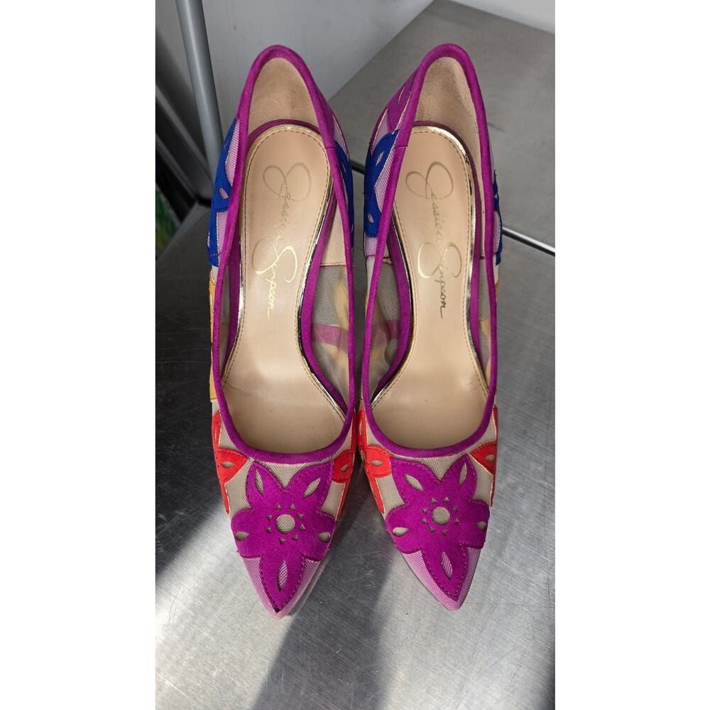 JESSICA SIMPSON Perie Floral Cut Out Pumps Size 7.5 - Picture 3 of 11